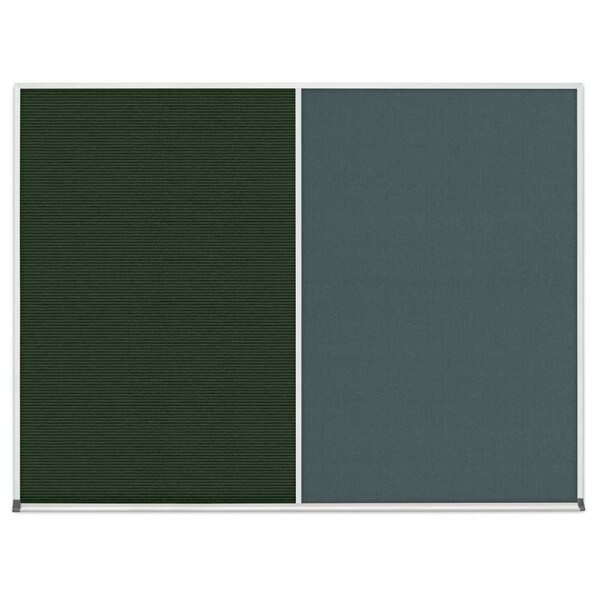 Triple Door Radius Corkboard, 96"x48", Sat, UV7006RC-SATIN-DBURGU